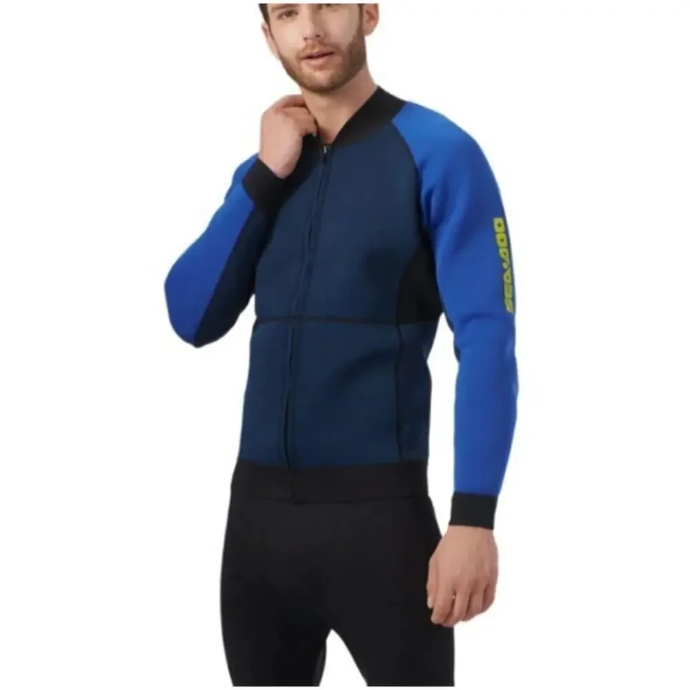 Sea-Doo Men's Navy Marine Neoprene Montego Wetsuit Jacket Size L